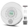 Portable CD Player with Built-in Speaker: KUEPHOM Rechargeable Discman with Headphones - Anti-Skip for Car AUX,USB MP3 playable with Memory for Music/Audiobooks/Travel/Trip/Gift - White view 1
