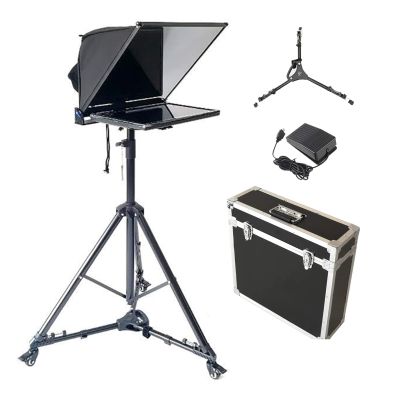 20Inch Large Portable Teleprompter Suitable for DSLR/Camcorders, Optical Splitter Glass, Support Xp /Win7/Win10 System for Studio Make Videos and Live Aluminum Body, with A Bag (Single Screen)