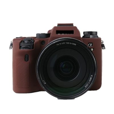 Camera Case Bag Soft Silicone Brown Shockproof Armor Skin Body Cover Protector for Sony Alpha a9 II Mirrorless Digital Camera