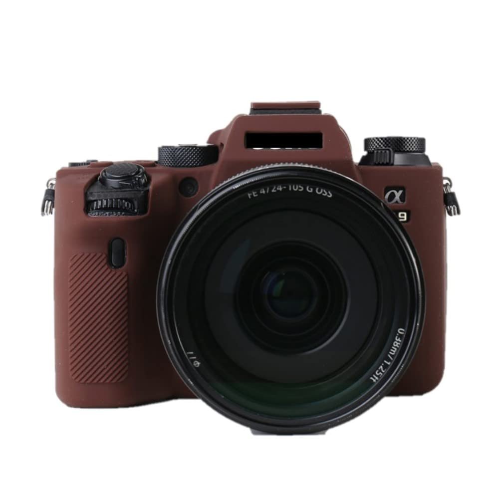 Camera Case Bag Soft Silicone Brown Shockproof Armor Skin Body Cover Protector for Sony Alpha a9 II Mirrorless Digital Camera
