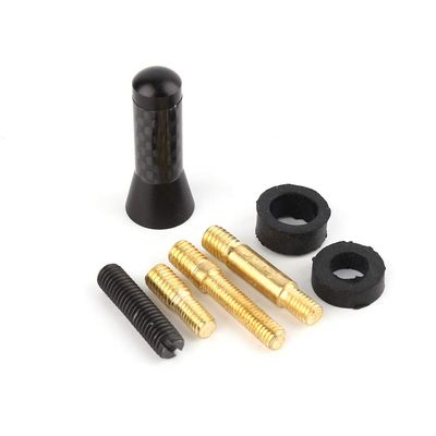 Car Radio Antenna, 1.38" Carbon Fiber Screw Short Antenna Vehicle Car Truck Radio Aluminum Car Short Decoration Antenna Universal Replacement, Black