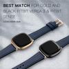 EDIMENS Leather Bands Compatible for Fitbit Versa 3 / Fitbit Versa 4 / Fitbit Sense for Women Men, Genuine Leather Bands Replacement Wristbands Straps Compatible with Versa 3 / Versa 4 / Sense view 4