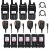 4 Pack Radioddity GM-30 GMRS Radio, Handheld 5W Long Range Two Way Radio for Adults+ 4 Extra 1500mAh Replacement Batteries + 4 RS22 Remote Speaker Mic + 4 Programming Cable view 1