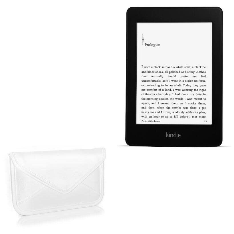 BoxWave Case Compatible with Amazon Kindle Paperwhite (2nd Gen 2013) - Elite Leather Messenger Pouch, Synthetic Leather Cover Case Envelope Design - Ivory White
