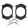 2pcs 6.5inch Black Door Speaker Adapter Spacer Rings,Speaker Adapter Bracket Ring with 2 Wire Harness Replacement for Levin(6X9) view 1