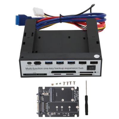 VBESTLIFE for 33C13 RTK Media Dashboard NGFF M.2 MSATA USB3.0 16TB OTB One Click Backup Multifunction Media Front Panel for Desktop Computer