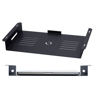Oeveo Under Desk Laptop Mount - Black | Fits Laptops Up to 17"| 2.375" H x 19.5" W x 11.125" D | Metal Laptop Mount with Air Vents | ULM-291 | Made in America
