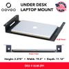 Oeveo Under Desk Laptop Mount - Black | Fits Laptops Up to 17"| 2.375" H x 19.5" W x 11.125" D | Metal Laptop Mount with Air Vents | ULM-291 | Made in America view 2