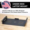 Oeveo Under Desk Laptop Mount - Black | Fits Laptops Up to 17"| 2.375" H x 19.5" W x 11.125" D | Metal Laptop Mount with Air Vents | ULM-291 | Made in America view 3