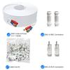 Aimyzii BNC Cable 200ft 2 Pack BNC Video Power Cable,Security Camera Cable for CCTV Camera DVR Security Systems(Included 4X BNC Adapters,1 Bag Cable Clips)-White view 2