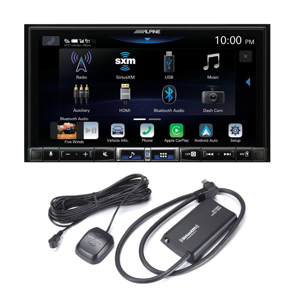 Alpine iLX-507 7" CarPlay/Android Auto Hi-Res Receiver with SXV300v1 Satellite Radio Receiver