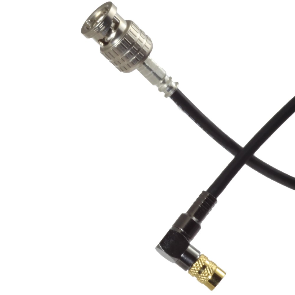 BJC Mini SDI Cable Made with Belden 1855A (15 Foot, BNC to Right-Angle DIN 1.0/2.3, Black)