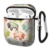 Compatible with AirPods 2nd 1st Generation Charging Case ,Soft Leather Printing Case Shock-Absorbing Protective Cover with Keychain (American Bison Pattern) view 1