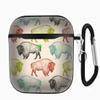 Compatible with AirPods 2nd 1st Generation Charging Case ,Soft Leather Printing Case Shock-Absorbing Protective Cover with Keychain (American Bison Pattern) view 2