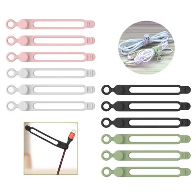 [12Park]UMUST Silicone Cable Ties, Reusable Cable Management Organizer, Cord Tie,Multipurpose Elastic Cord Organizer for Bundling and Fastening Cable Cords Wires(black,white,pink,green)