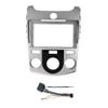 9'' Car Radio Stereo Fascia Frame Panel Trim with Power Harness Loom for 2008-2013 KIA Forte(MT) Cerato 2 Manual AC Dash Mount (Silver) view 1