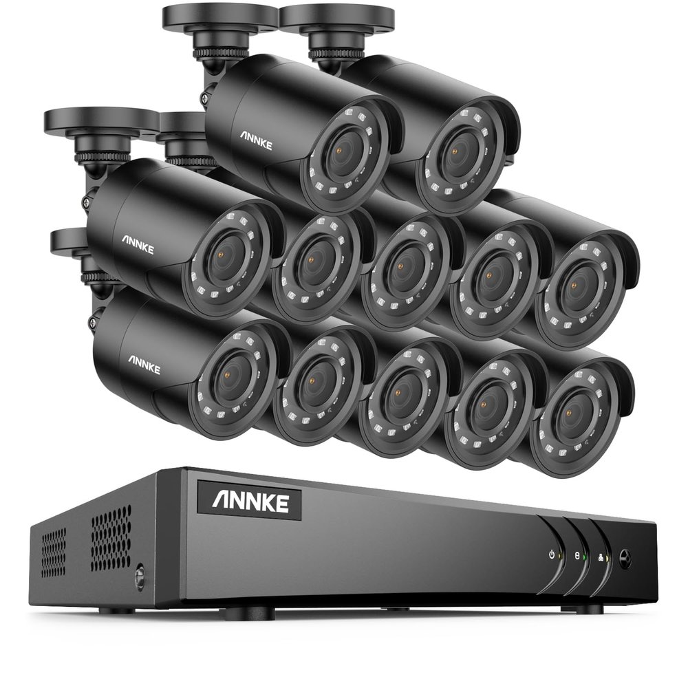 ANNKE Home Security Camera System, 16 Channel 3K Lite DVR Recorder, 12x Outdoor Wired Surveillance CCTV Cams, Up to 100 ft Night Vision, AI Human/Vehicle Motion Detection, Remote Access, No Hard Drive