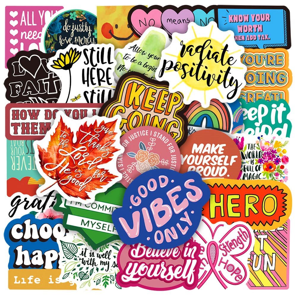 10/30/50/100PCS Motivational Quotes Sentences Phrases Sticker Waterproof for Laptop Phone Office Study Room Graffiti Decal Toy