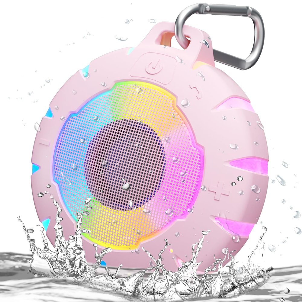 HEYSONG Waterproof Shower Bluetooth Speaker, Durable & Portable with Clear Sound, Ideal for Shower, Pool, Beach & Kayaking Great Gift for Girls, Women