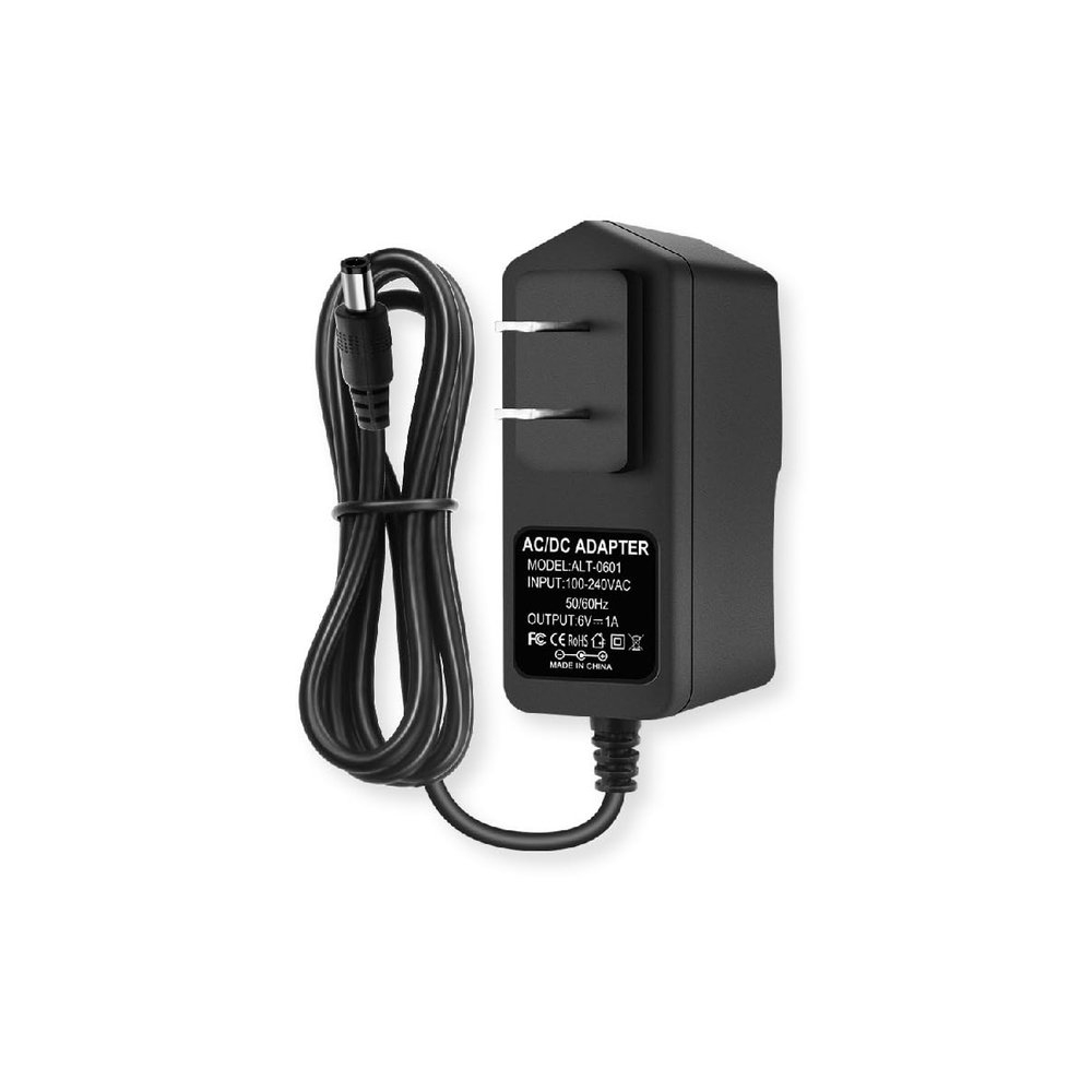 6V DC Power Supply 1A Universal AC Adapter, 100-240V 50/60Hz Adapter to 6 Volts 1Amp Transformer, DC 6V Power Cord, 5.5mm x 2.5mm Barrel Plug
