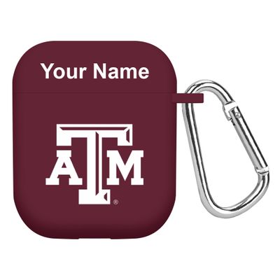 Affinity Bands Texas A&M Aggies Custom Name HD Case Cover Compatible with Apple AirPods Gen 1 & 2 (Maroon)