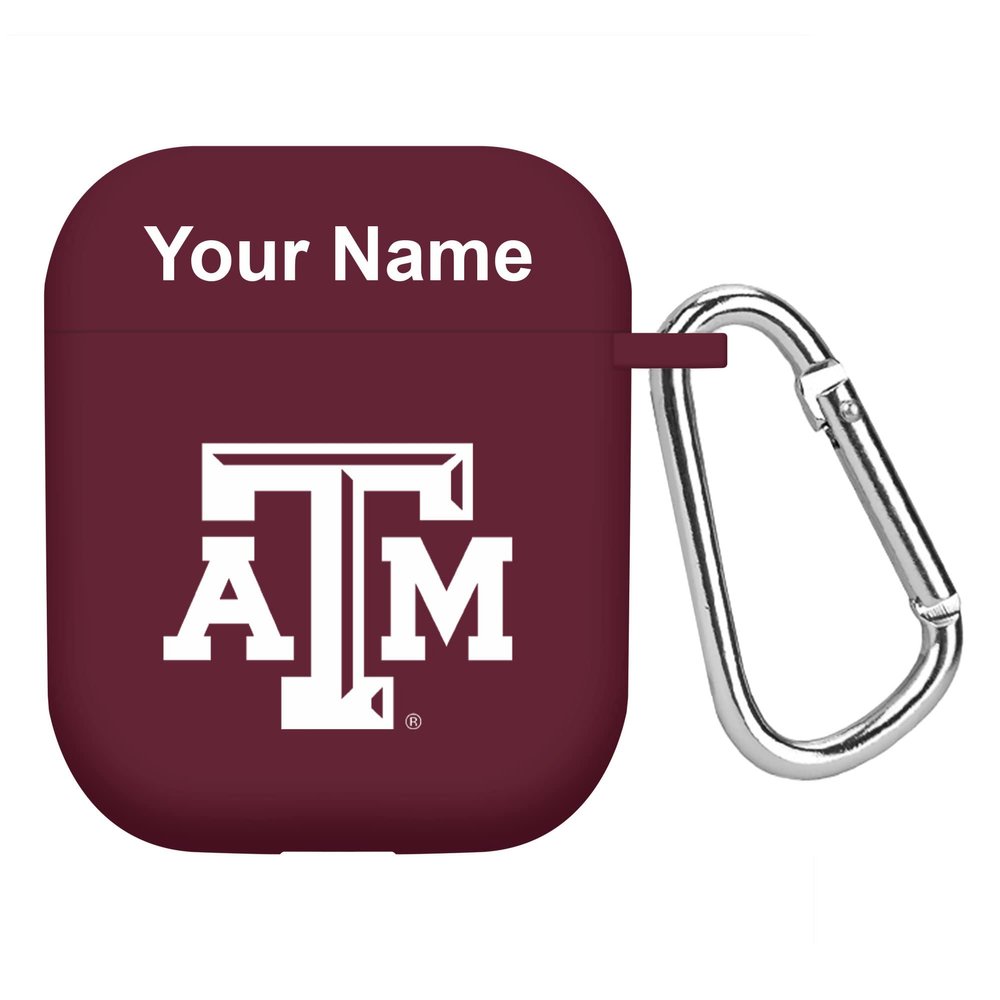 Affinity Bands Texas A&M Aggies Custom Name HD Case Cover Compatible with Apple AirPods Gen 1 & 2 (Maroon)