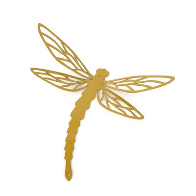 Giant Metal Dragonfly Wall Art Decor 15 to 24 Inches Wide (11" Tall, Dark Yellow)