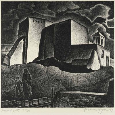 Alexandre Hogue : Moonlight : 1934 : Archival Quality Art Print