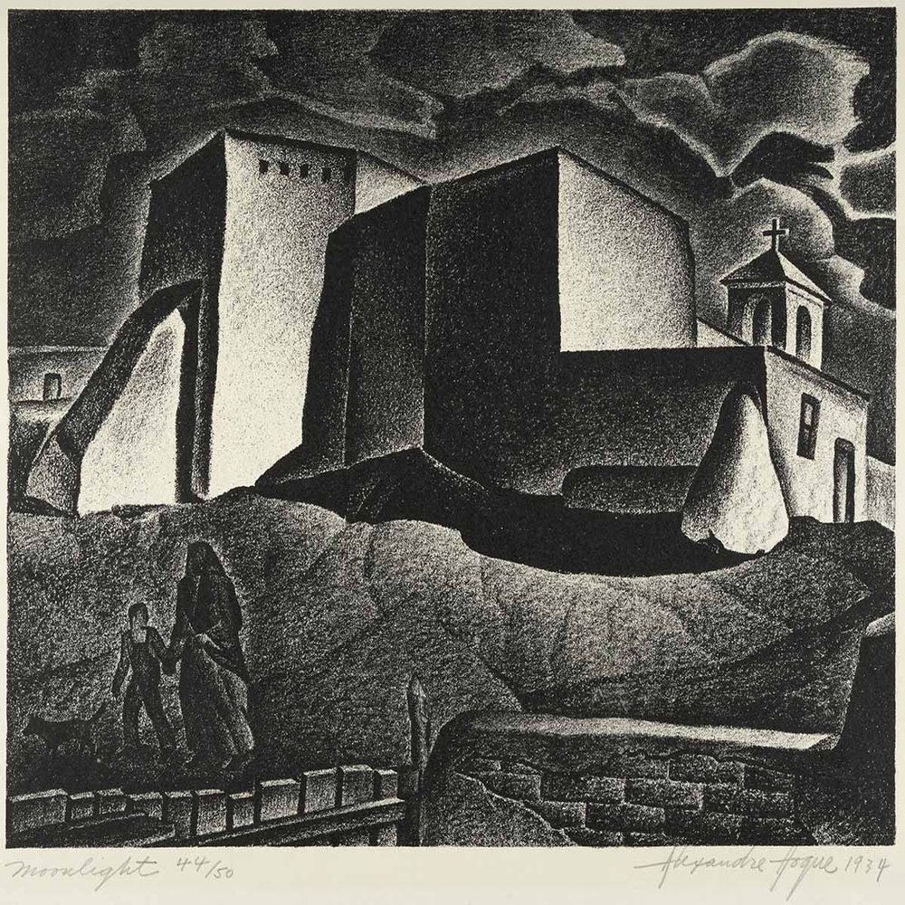 Alexandre Hogue : Moonlight : 1934 : Archival Quality Art Print