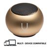 Fashionit U Speakers Mini Bluetooth Computer Speaker 2-Pack Bundle with Matching Speaker, Built-in Mic & Selfie Remote Control, for Workspace, Desktop, Laptop, Mobile, Tablet, PC - Gold view 2