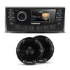 Rockford PMX-5CAN 2.7 Marine Wet Bonded Ipx6 Color Media Receiver, Nmea 2000, 2 Zone Control with 2 Pairs of M0-65B 6.5 Marine 2-Way System 250 Watts Peak, Black Grilles Included view 1