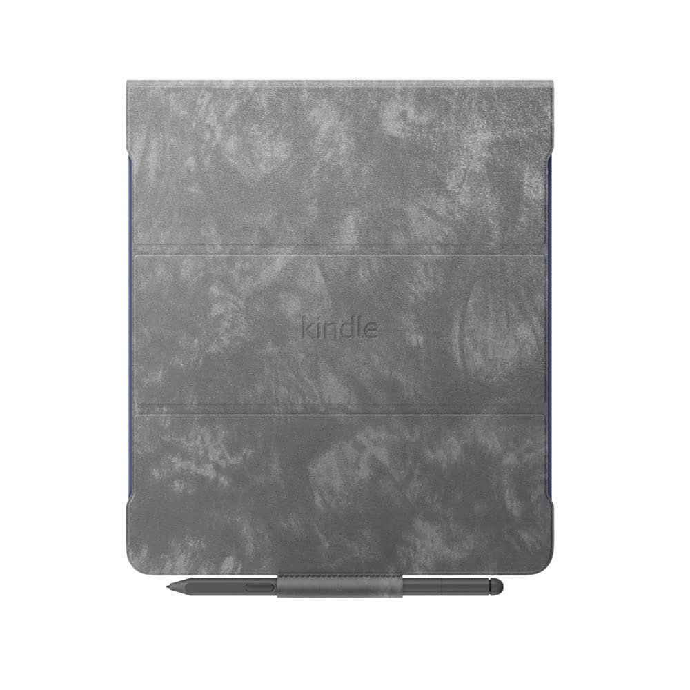 Amazon Kindle Scribe Brush Print Leather Folio Cover with Magnetic Attach, Sleek Protective Case