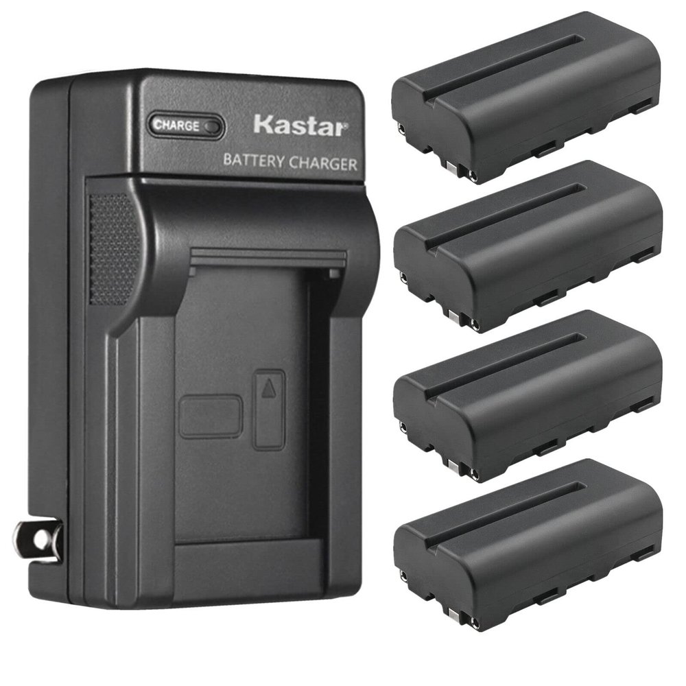 Kastar 4-Pack NP-F550 / NP-F570 Battery and AC Wall Charger Replacement for Atomos Shinobi 5" 4K HDMI Monitor, Shogun Connect 7" Network-Connected HDR Video Monitor, Shogun 7 Monitor
