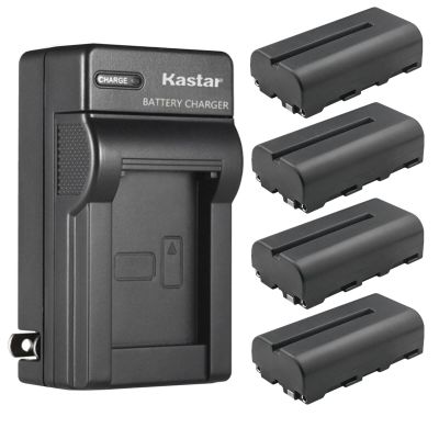 Kastar 4-Pack NP-F550 / NP-F570 Battery and AC Wall Charger Replacement for AndyCine A6 Plus 5.5" 4K HDMI in/Out, C6S 6" 3G-SDI/HDMI Ultrabright Touchscreen, A7 7" IPS Full HD Camera Field Monitor