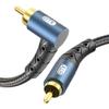 EMK RCA Subwoofer Cable 90 Degree RCA to RCA Audio Cable 24K Gold-Plated Nylon Braided Double Shielded Digital Analogue Supports Amplifiers,Home Theater,Hi-Fi Systems,Subwoofer(6.6ft/2m) view 1