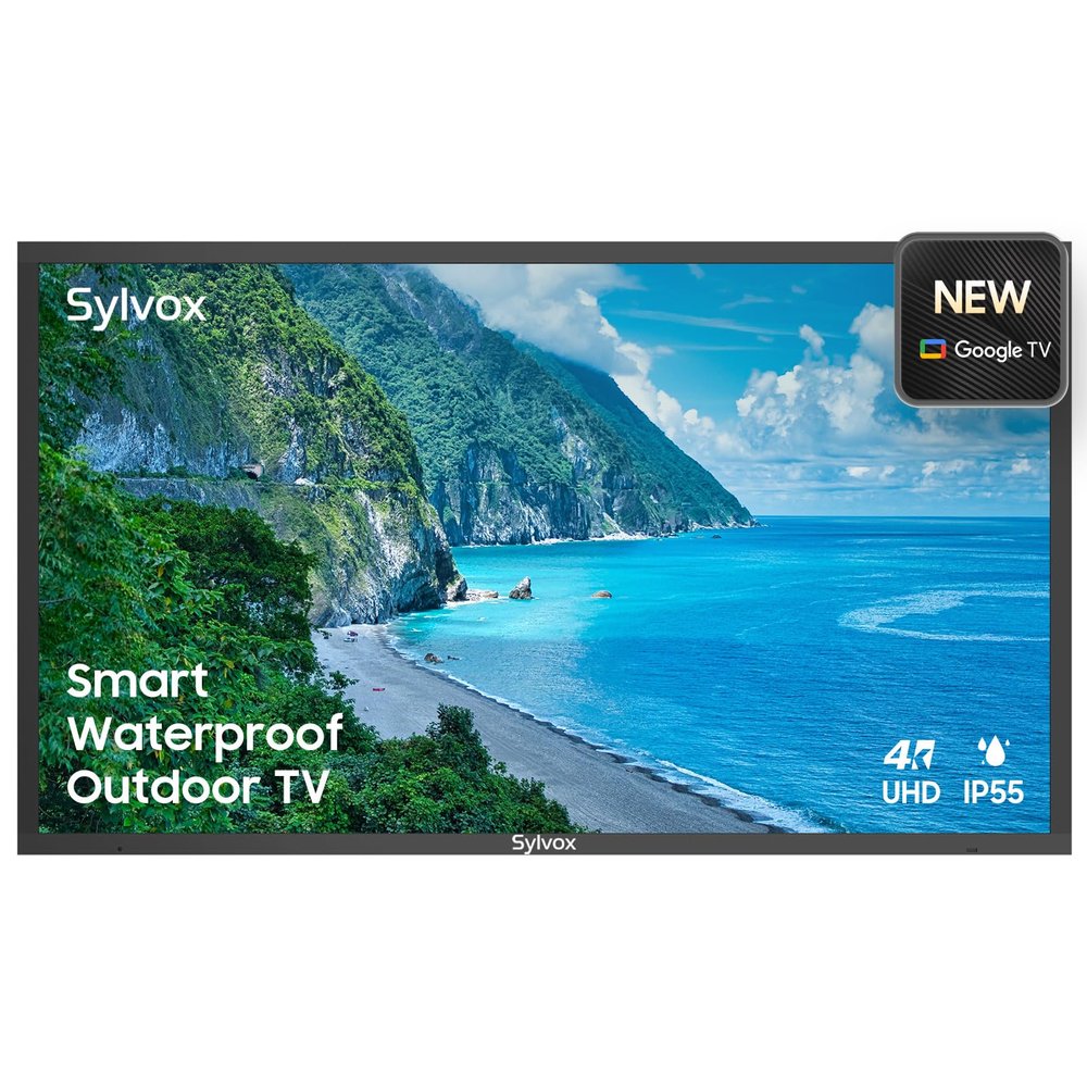 SYLVOX 43" Outdoor TV, Waterproof 4K Ultra HD HDR Smart TV with Bluetooth WiFi Function for Partial Sunshine Areas