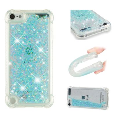 LEMAXELERS Compatible with iPod Touch 7 Case, Bling Glitter Liquid Case Floating Quicksand Shockproof Protective Sparkle Silicone Soft TPU Case for iPod Touch 5 / Touch 6. YBL Star Blue