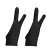Beisto Artist Gloves for Drawing Tablet, Artist's Glove with Two Fingers Graphics Pad Painting, Free Size Good Right Hand or Left Hand, 2 Pack, Black view 4