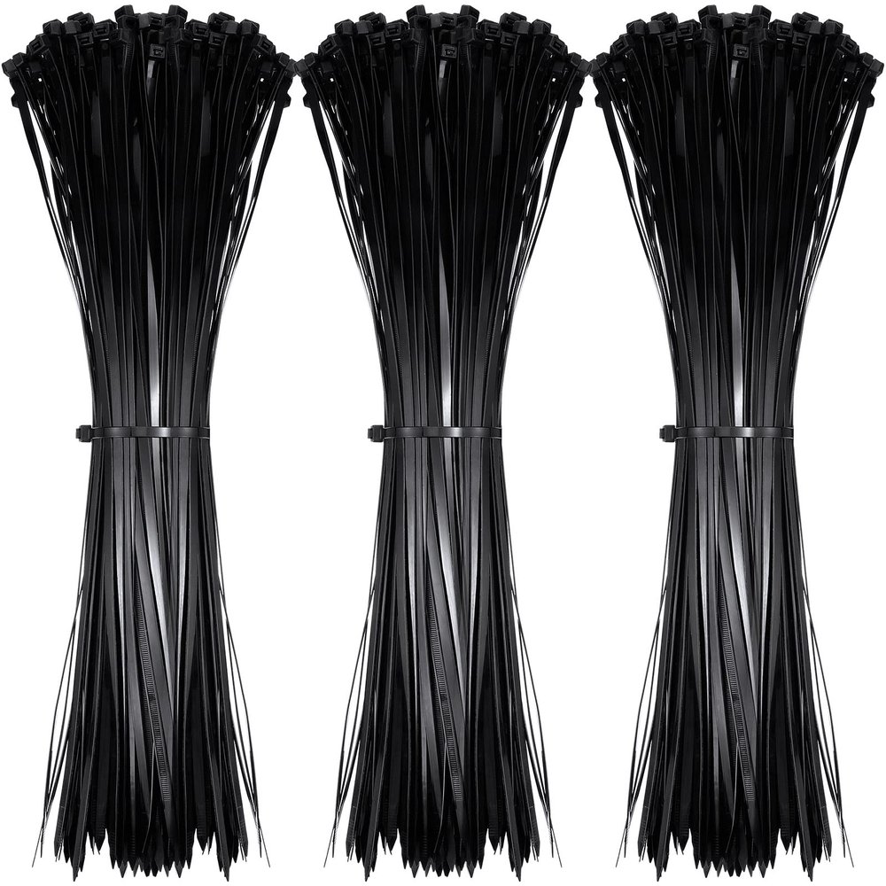 200 Pieces Large Cable Ties 24 Inch Heavy Duty Nylon Zip Ties with 175 Pounds Tensile Strength Self Locking UV Resistant for Indoor and Outdoor Use(Black)