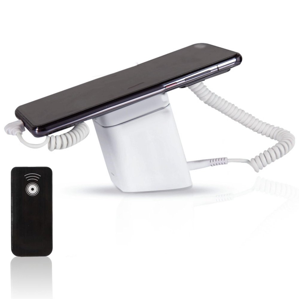Anti Theft Cell Phone Display Stand with Remote Control 95?120dB Security Alarm Fast Charging Claw Fixation Nonslip Silicone Desktop Stand Holder Dock for Cell Phones (Type C Port)