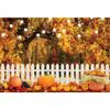 DORCEV 12x8ft Autumn Harvest Backdrop Thanksgiving Pumpkins Bokeh Glitter Photography Background Fall Forest Rustic Fence Kids Birthday Party Baby Shower Decor Banner Portrait Supplies Studio Props view 1
