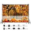 DORCEV 12x8ft Autumn Harvest Backdrop Thanksgiving Pumpkins Bokeh Glitter Photography Background Fall Forest Rustic Fence Kids Birthday Party Baby Shower Decor Banner Portrait Supplies Studio Props view 2