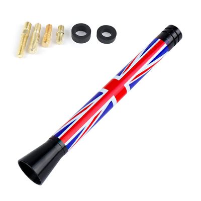 Universal Replacement Car Antenna Auto Roof FM Radio Antenna for Mini Cooper One S JCW R55 R56 R60 F55 F56 F54 F60 Countryman Accessories (4.2 inches, Union Jack Red/Blue)