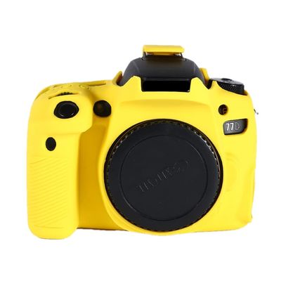 Camera Case Bag Soft Silicone Yellow Shockproof Armor Skin Body Cover Protector for Canon EOS 77D / EOS 9000D Camera