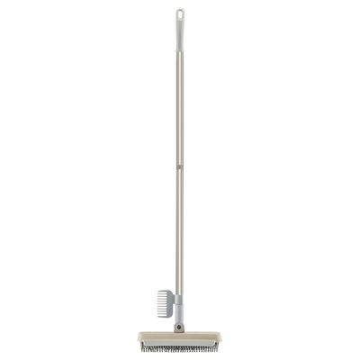 3 in 1 Floor Scrub Brush with Squeegee and Long Handle, 3 in 1 Silicone