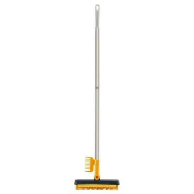 3 in 1 Floor Scrub Brush with Squeegee and Long Handle, 3 in 1 Silicone