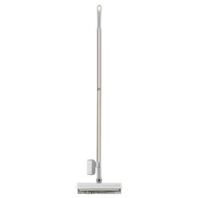 3 in 1 Floor Scrub Brush with Squeegee and Long Handle, 3 in 1 Silicone