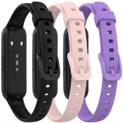 TenCloud 3-Pack Bands for Huawei Band 7 - Waterproof Replacement Strap (Black, Pink, Purple)