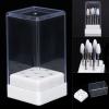 Nail Drill Bits Holder, 7-Hole Acrylic Storage Organizer with Clear Cover view 1