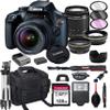 Canon EOS Rebel T100 DSLR Camera with 18-55mm f/3.5-5.6 Zoom Lens + 128GB Card, Tripod, Flash, and More (20pc Bundle) (Renewed) view 1